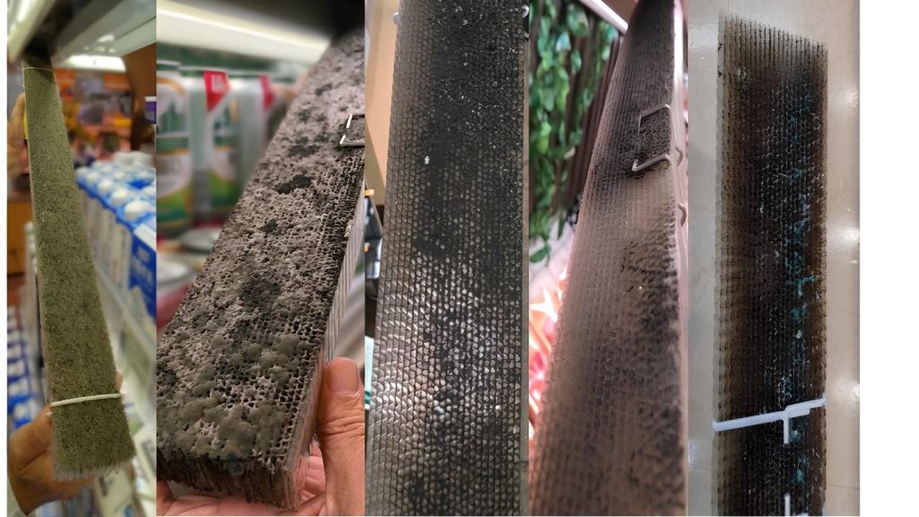 汚れたまま放置されたハニカム