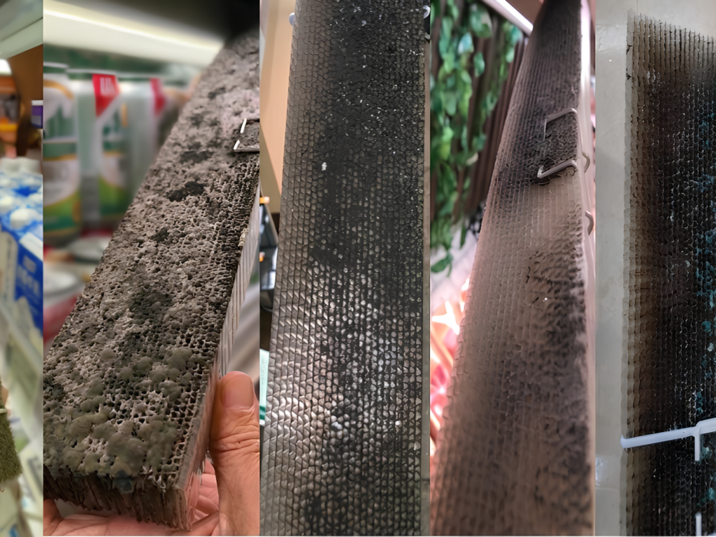 汚れたまま放置されたハニカム